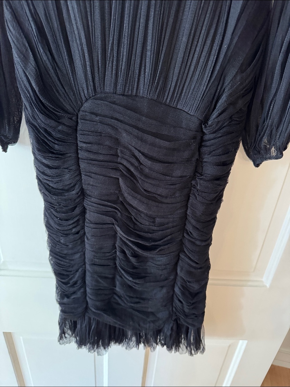 Tom Ford Black Ruched Long-Sleeve Midi Dress - Picture 14 of 16